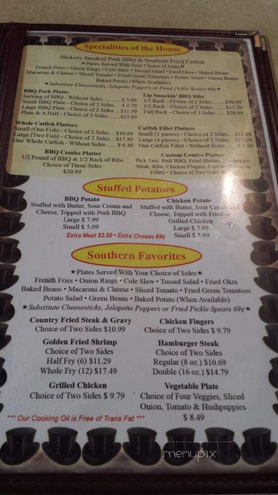 Top Hat Barbecue - Hayden, AL menu_pic