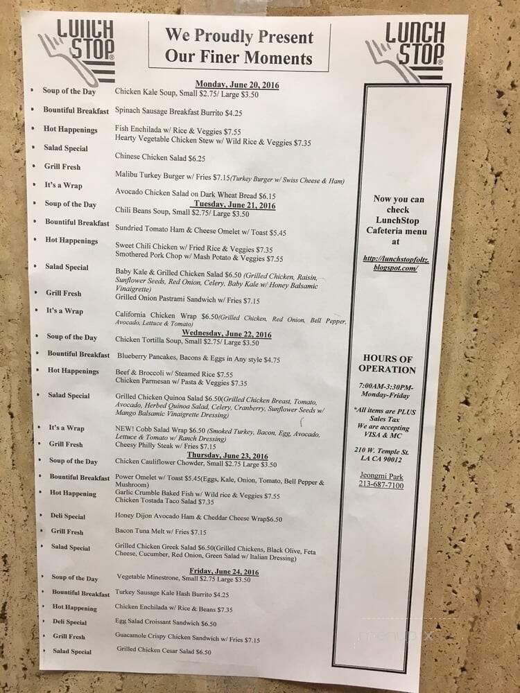 CCB Snack Bar - Los Angeles, CA menu_pic