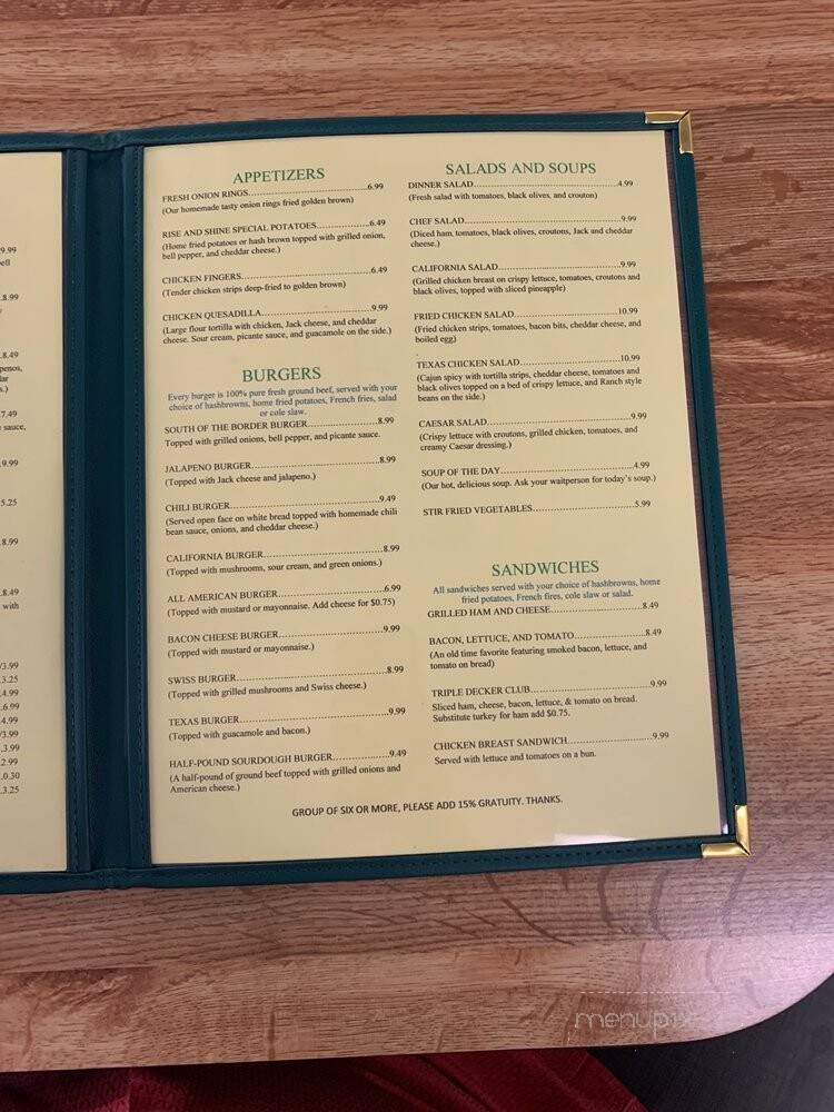 Rising Sun Omelet Grill - Arlington, TX menu_pic