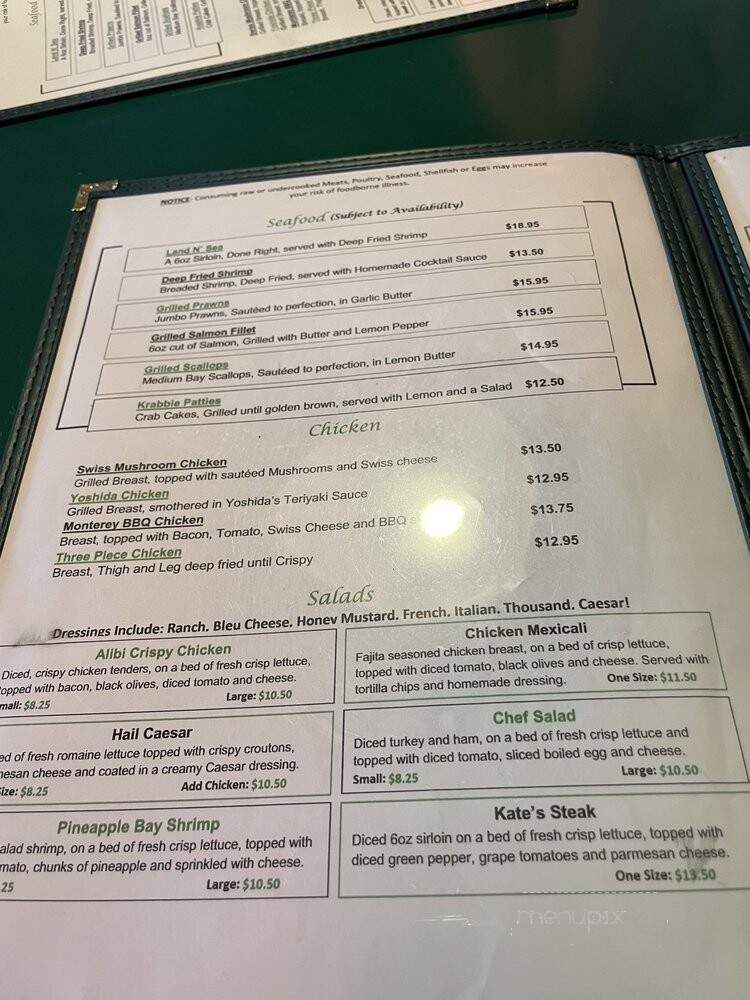 Alibi Tavern - Wilbur, WA menu_pic