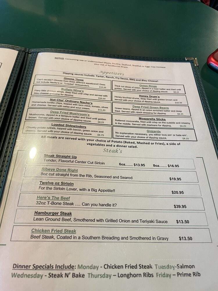 Alibi Tavern - Wilbur, WA menu_pic