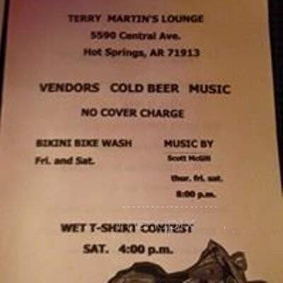 Terry Martin's Lounge - Hot Springs, AR menu_pic