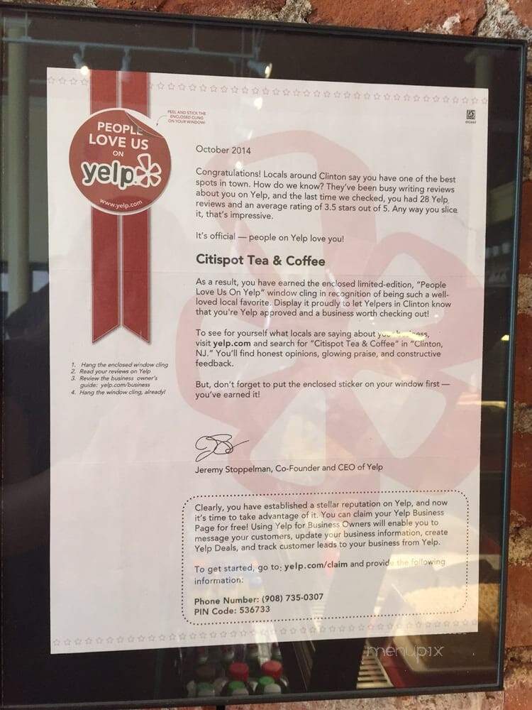 Citispot Tea & Coffee - Clinton, NJ menu_pic