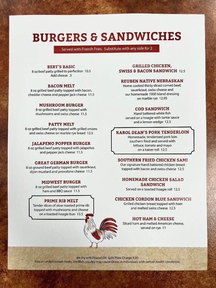 Red Rooster - Ceresco, NE menu_pic