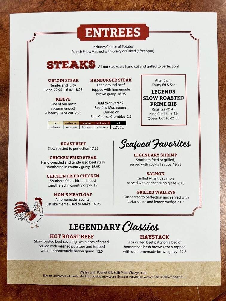 Red Rooster - Ceresco, NE menu_pic