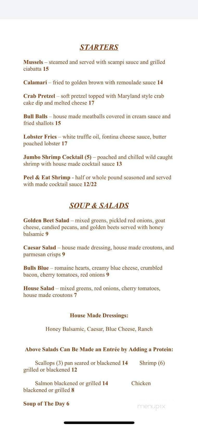 Bull Docks - Moneta, VA menu_pic