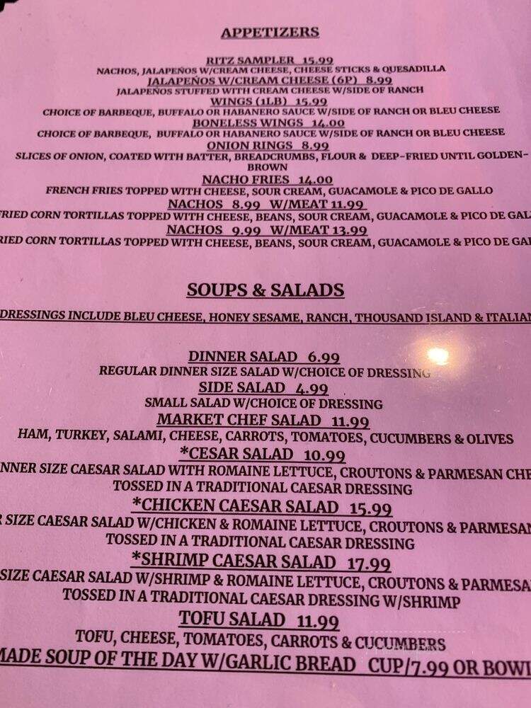 Ritz - Eureka, CA menu_pic