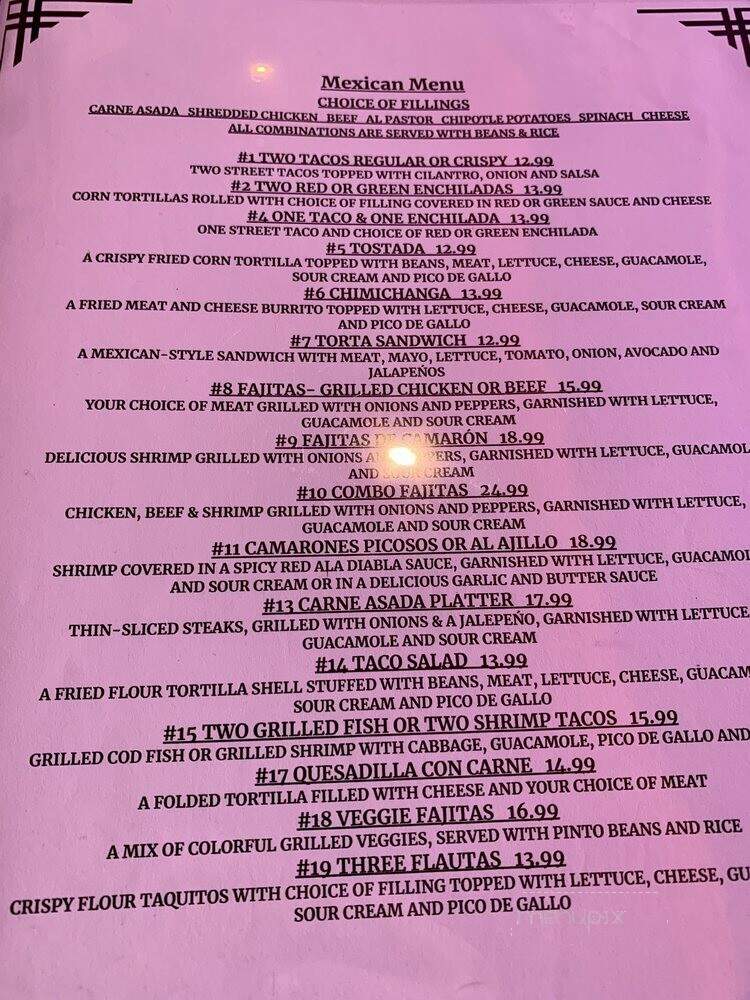 Ritz - Eureka, CA menu_pic