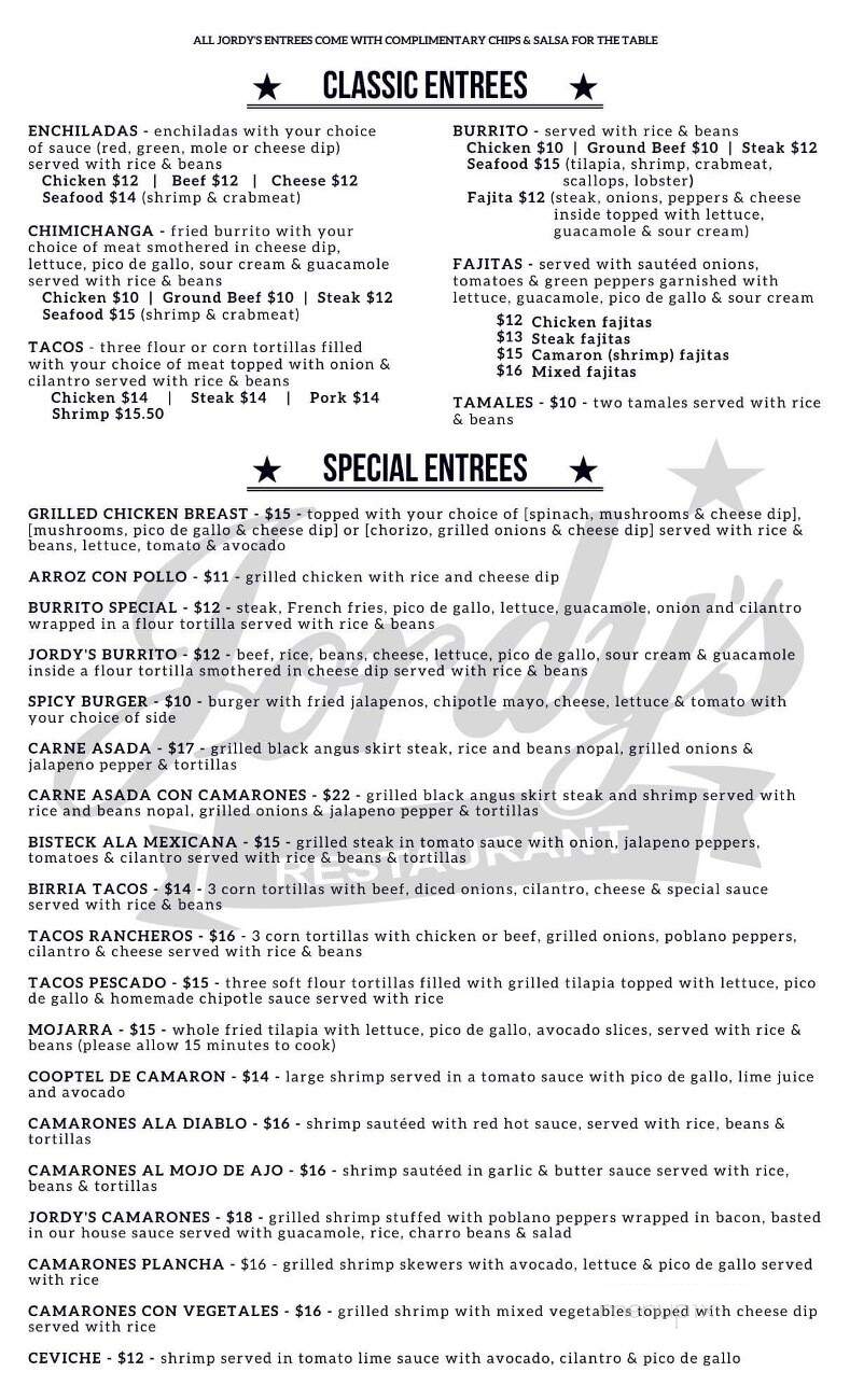 Jordy's - Owensboro, KY menu_pic