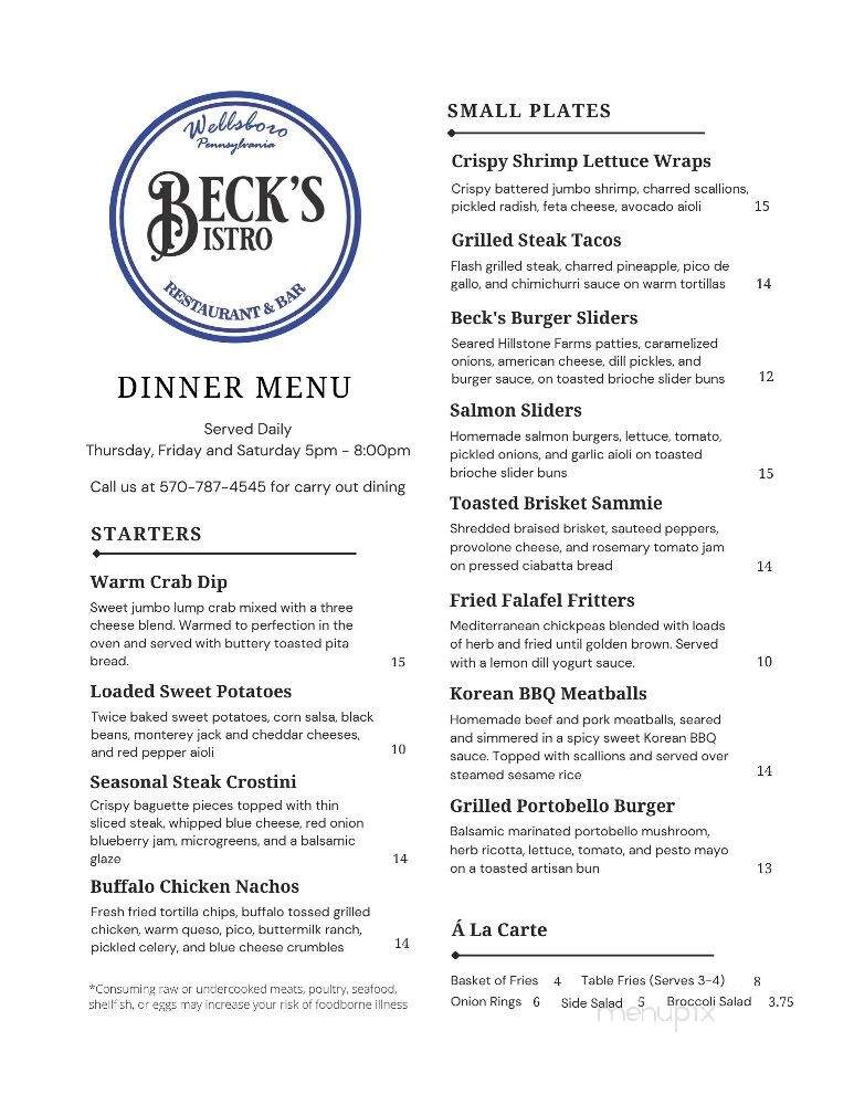 Beck's Bistro - Wellsboro, PA