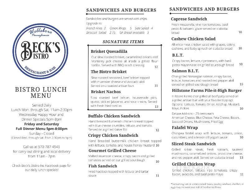 Beck's Bistro - Wellsboro, PA