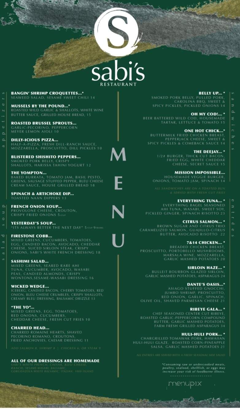 Sabi's - Columbiana, OH menu_pic