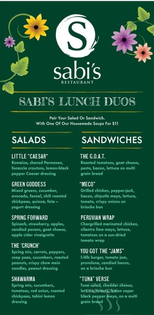 Sabi's - Columbiana, OH menu_pic