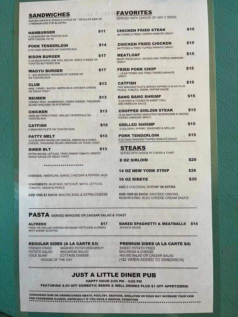 Just A Little Diner - Camdenton, MO menu_pic