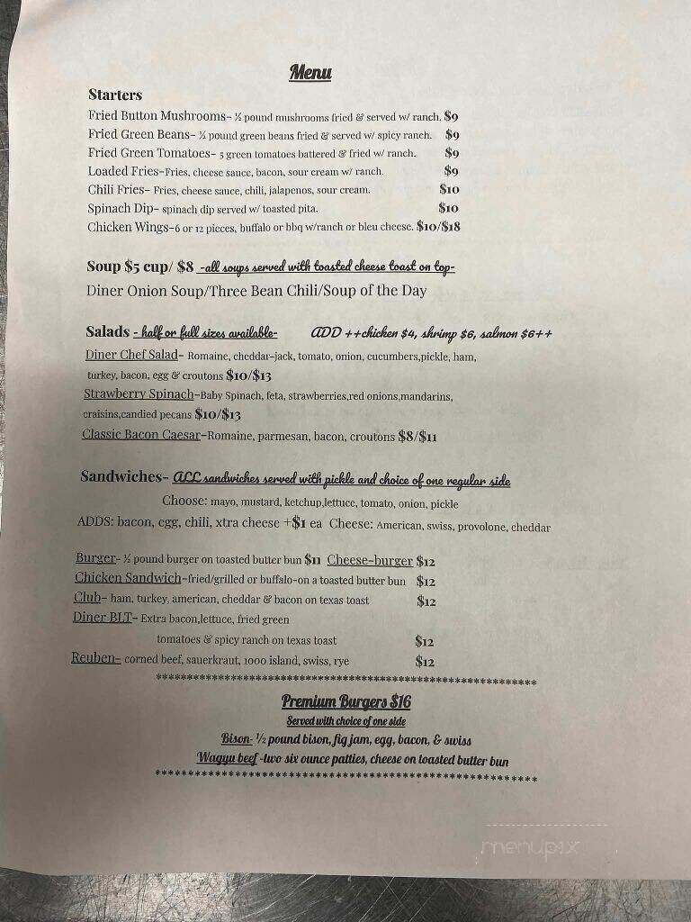 Just A Little Diner - Camdenton, MO menu_pic
