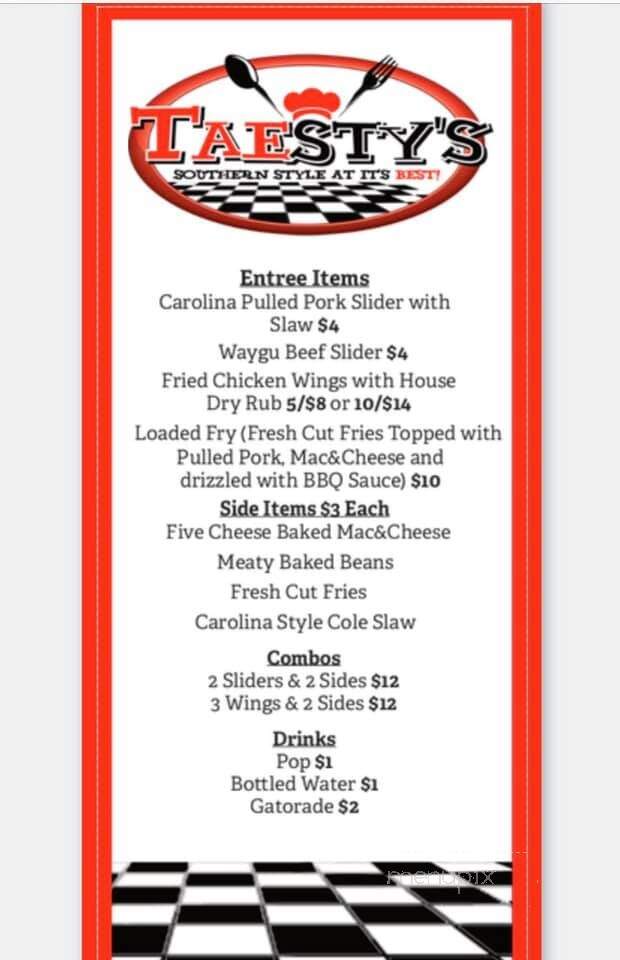 Taesty's Food Truck - Circleville, OH menu_pic