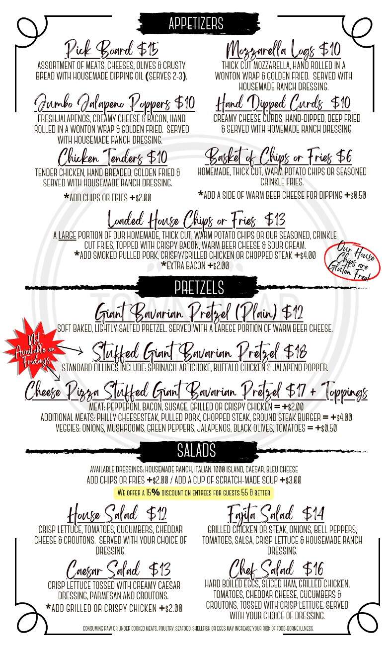 Town 9 Tap - Slinger, WI menu_pic