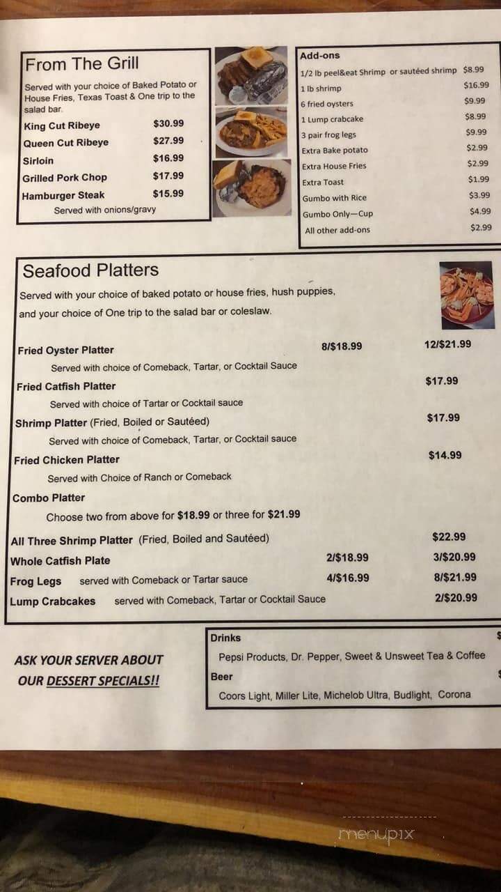 Four Corners Steak and Seafood - Kosciusko, MS menu_pic
