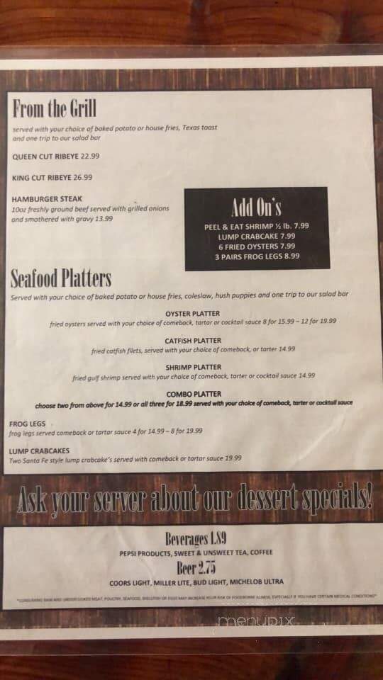 Four Corners Steak and Seafood - Kosciusko, MS menu_pic