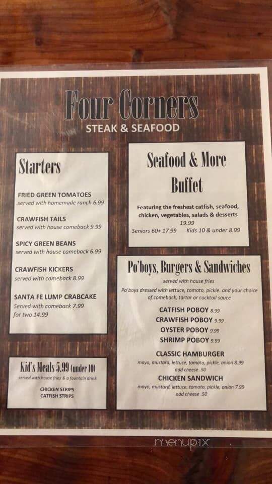 Four Corners Steak and Seafood - Kosciusko, MS menu_pic