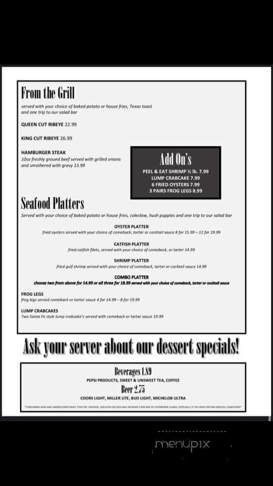 Four Corners Steak and Seafood - Kosciusko, MS menu_pic