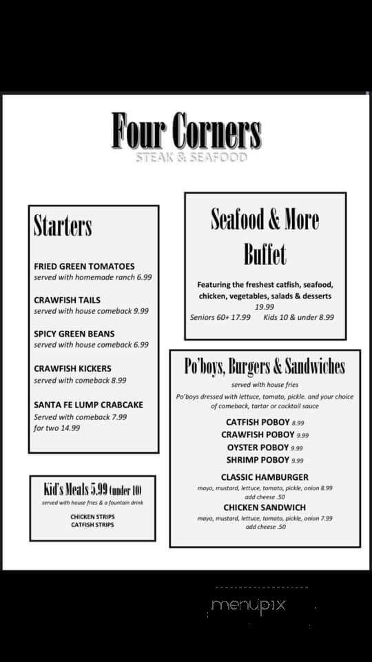 Four Corners Steak and Seafood - Kosciusko, MS menu_pic