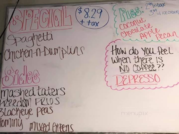 Cafe Texan - Huntsville, TX menu_pic