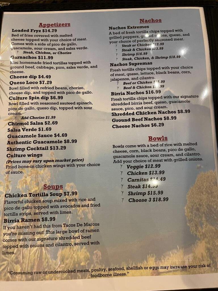 Culture Grill & Cantina - Princeton, WV menu_pic