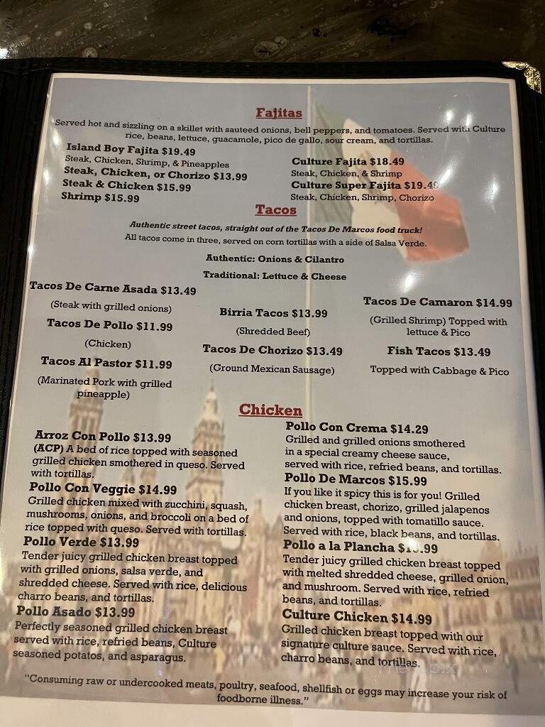 Culture Grill & Cantina - Princeton, WV menu_pic