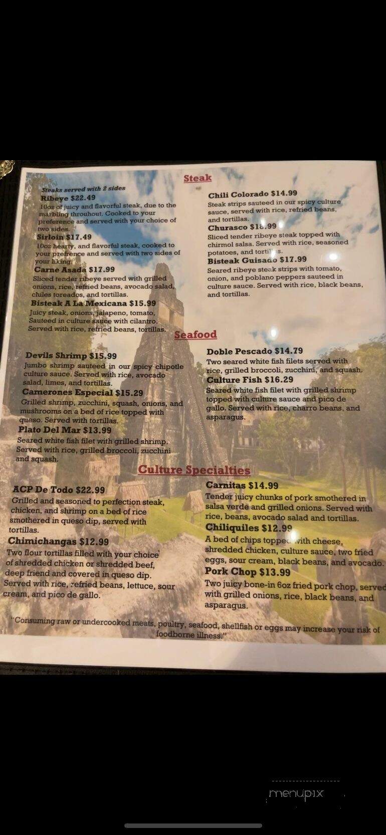 Culture Grill & Cantina - Princeton, WV menu_pic