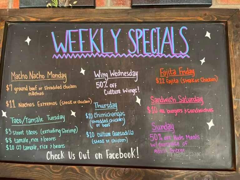 Culture Grill & Cantina - Princeton, WV menu_pic