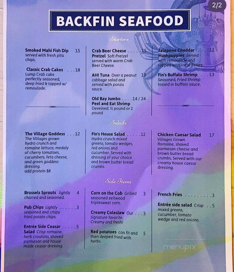 Backfin - Eustis, FL menu_pic