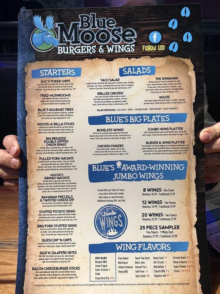 Blue Moose Burgers & Wings - Alcoa, TN menu_pic