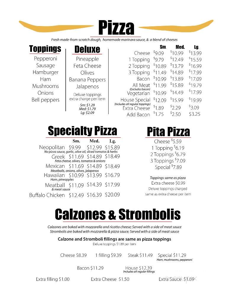 Fairmont Pizza - Fairmont, NC menu_pic