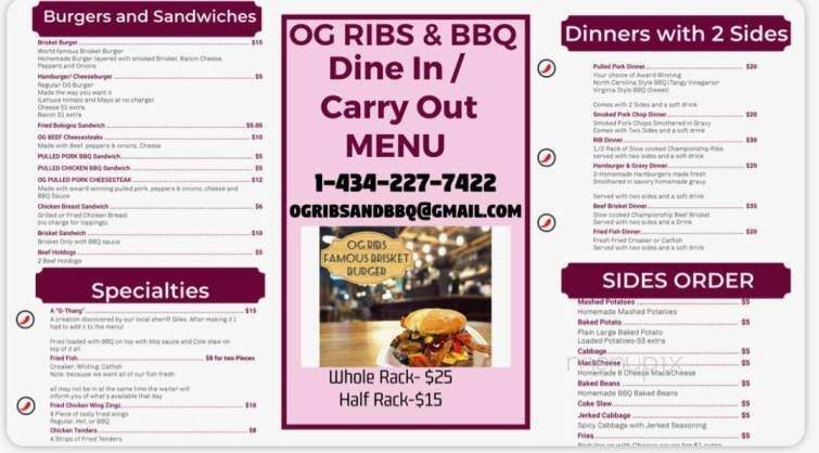 OG Ribs and BBQ - Jarratt, VA