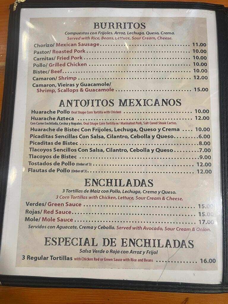 Casa Puebla - Cherry Hill, NJ menu_pic