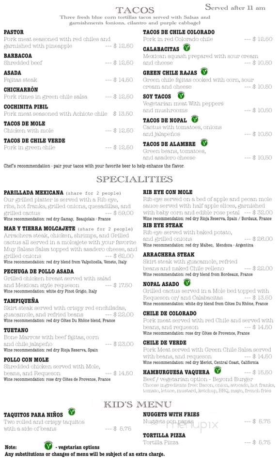 Muy Salsas - Los Alamos, NM menu_pic