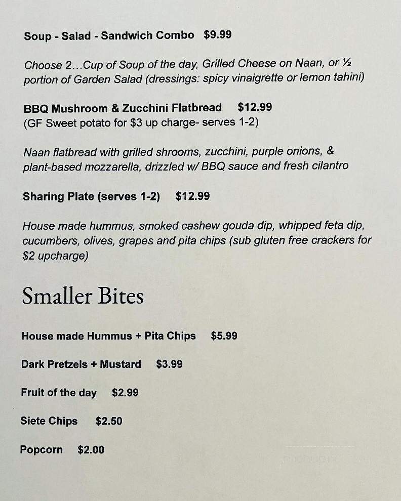 Viridescence Bottle and Bites - Pilot Mountain, NC menu_pic