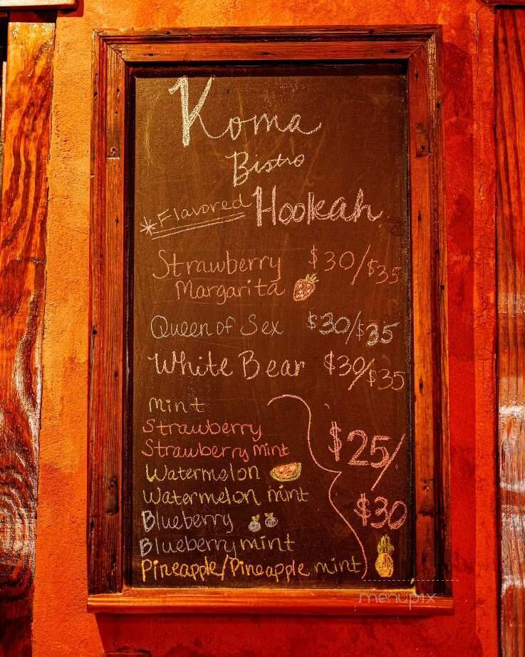 Koma Bistro - Mobile, AL menu_pic