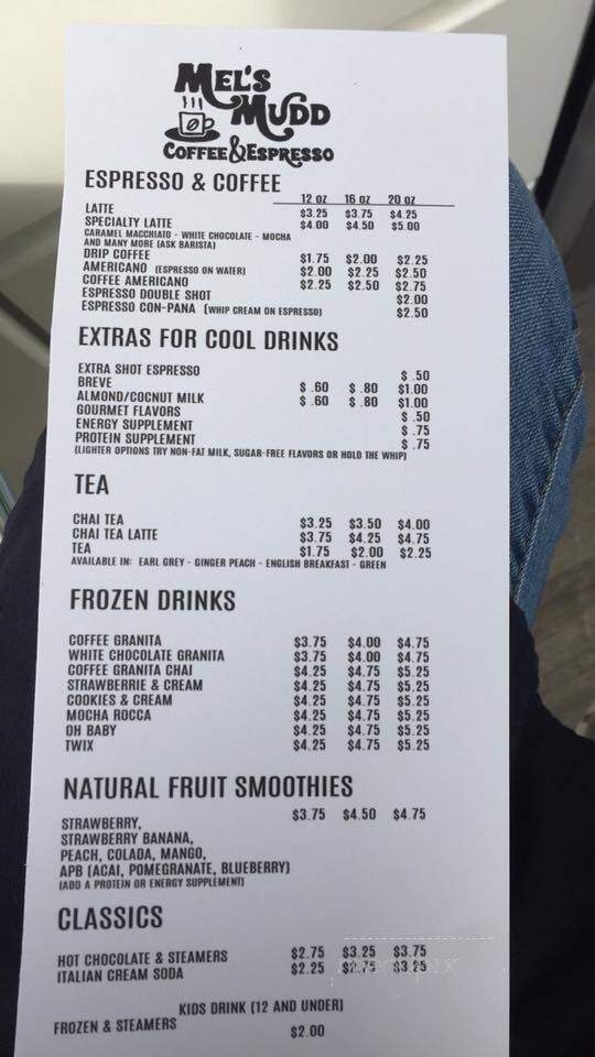 Mel's Mudd Coffee & Espresso - Beebe, AR menu_pic