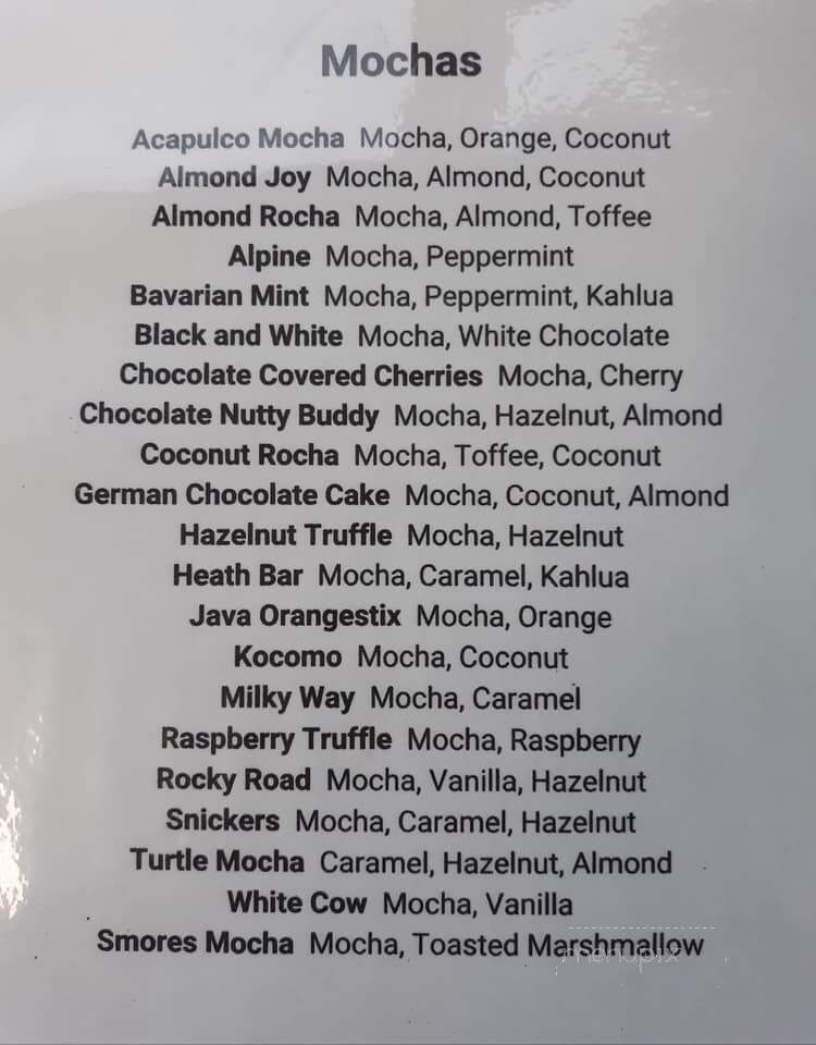 Mel's Mudd Coffee & Espresso - Beebe, AR menu_pic