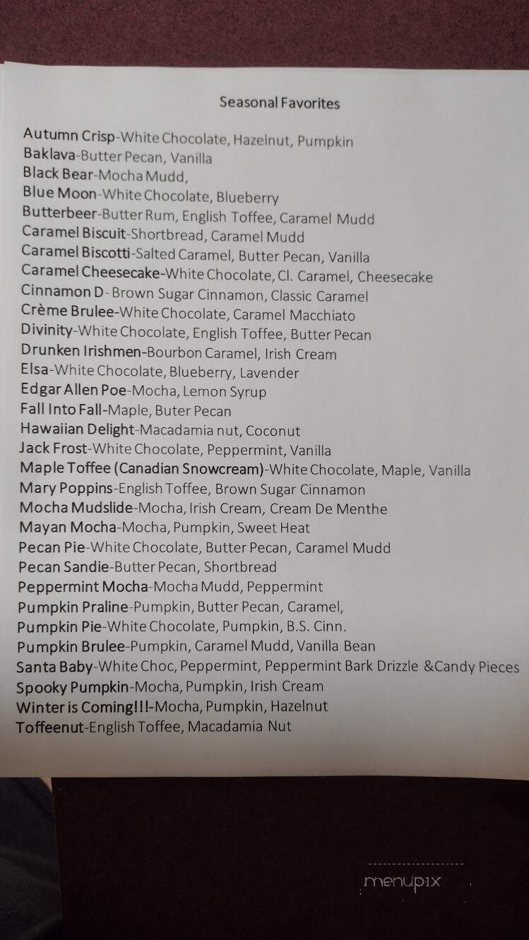 Mel's Mudd Coffee & Espresso - Beebe, AR menu_pic