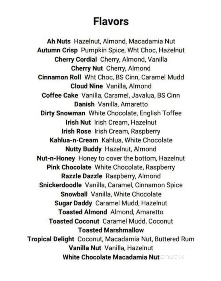 Mel's Mudd Coffee & Espresso - Beebe, AR menu_pic