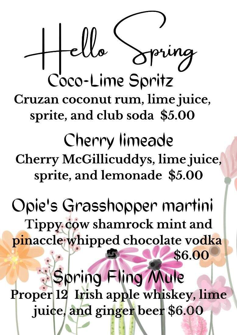 Opie's Bar & Grill - Galesburg, IL menu_pic
