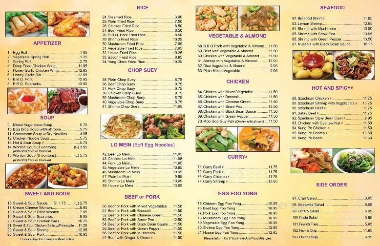 Colborne Chinese Buffet - Orillia, ON menu_pic