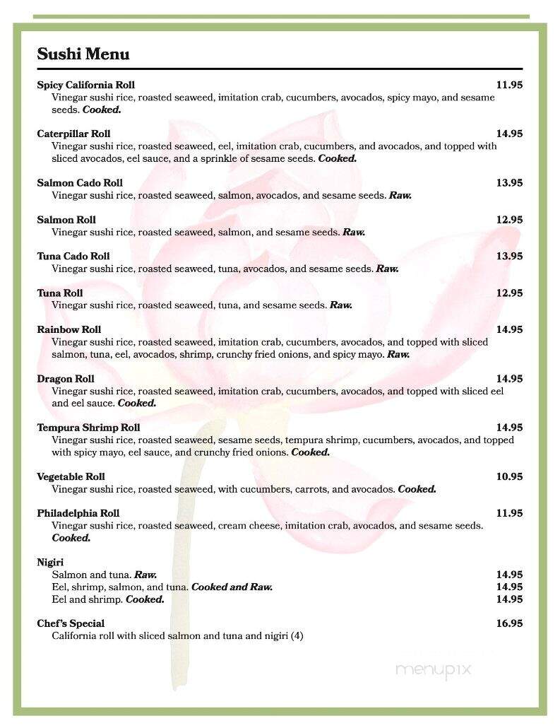 Lotus Thai Cuisine - Pine City, MN menu_pic