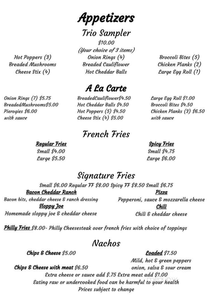Eagles Nest - Broad Top City, PA menu_pic