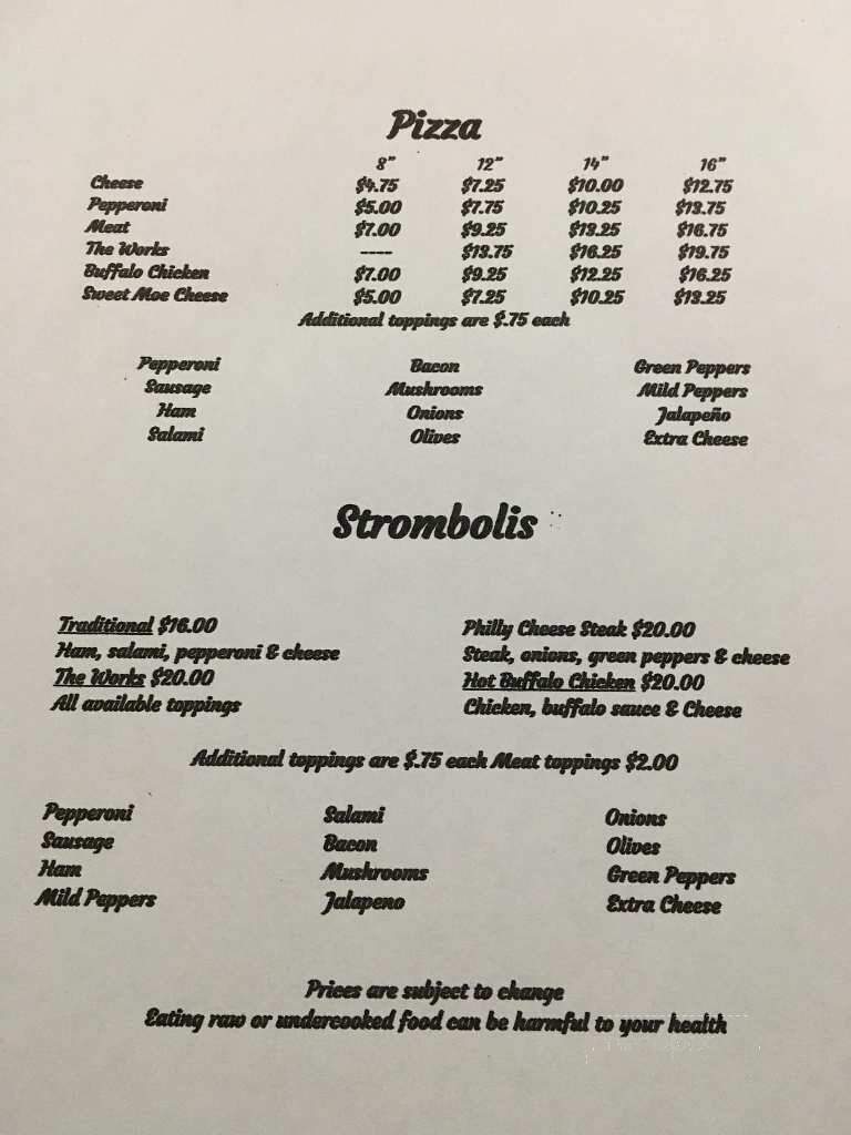 Eagles Nest - Broad Top City, PA menu_pic