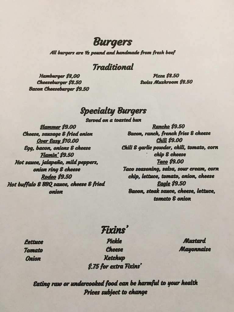 Eagles Nest - Broad Top City, PA menu_pic