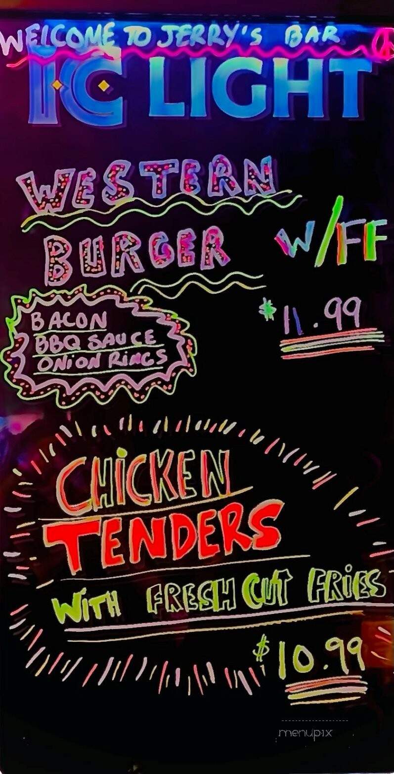 Jerry's Corner Bar Incorporated - Linesville, PA menu_pic